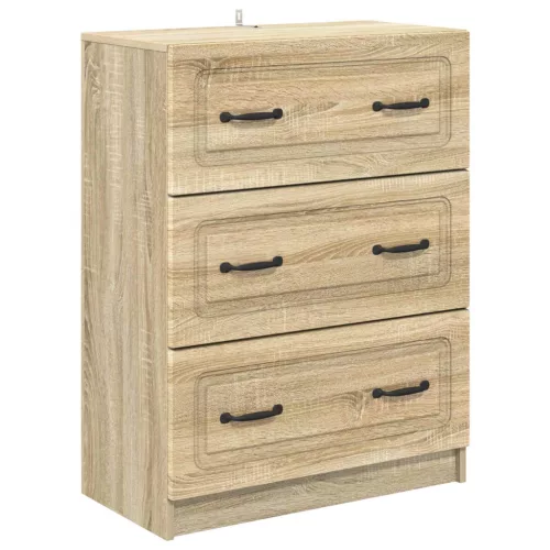 vidaXL Fiókos szekrény Sonoma Tölgy 66 x 34,5 x 87 cm Szerelt Fa