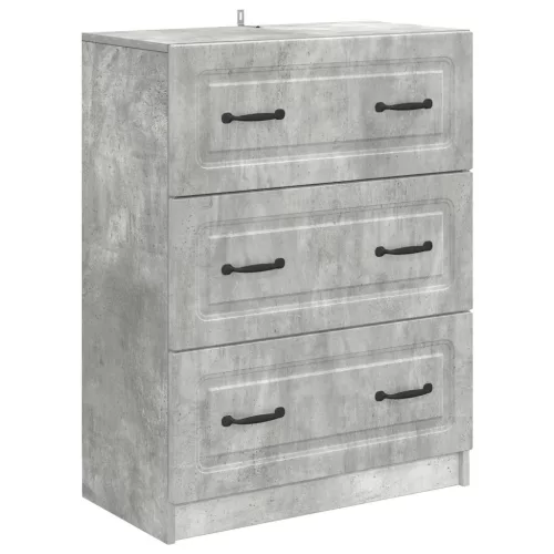 vidaXL Fiókos szekrény Betonszürke 66 x 34,5 x 87 cm Szerelt Fa