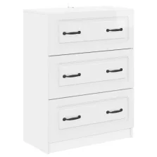   vidaXL Fiókos szekrény Magasfényű Fehér 66 x 34,5 x 87 cm Szerelt Fa