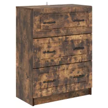   vidaXL Fiókos szekrény Füstös Tölgy 66 x 34,5 x 87 cm Szerelt Fa