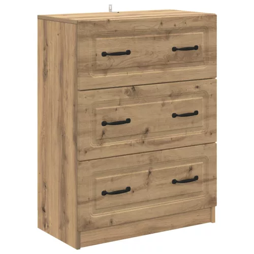 vidaXL Fiókos szekrény Kézműves Tölgy 66 x 34,5 x 87 cm Szerelt Fa