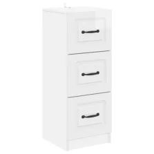   vidaXL Fiókos szekrény Magasfényű Fehér 33 x 34,5 x 87 cm Szerelt Fa