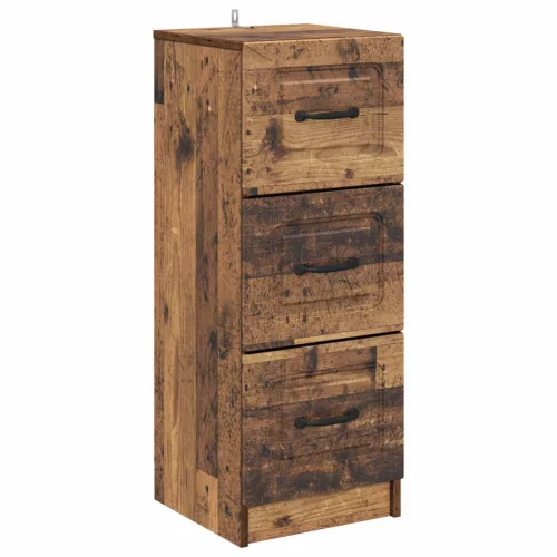 vidaXL Fiókos szekrény Antik Fa 33 x 34,5 x 87 cm Szerelt Fa