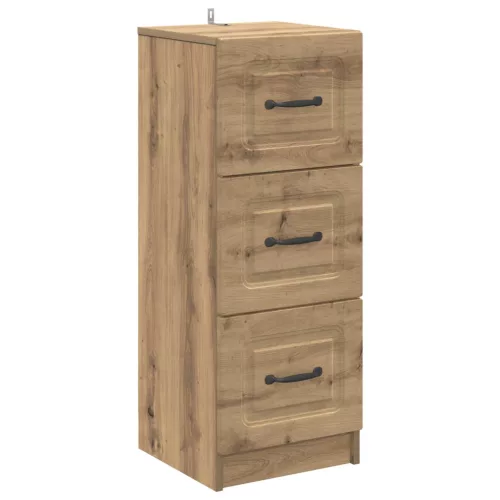 vidaXL Fiókos szekrény Kézműves Tölgy 33 x 34,5 x 87 cm Szerelt Fa