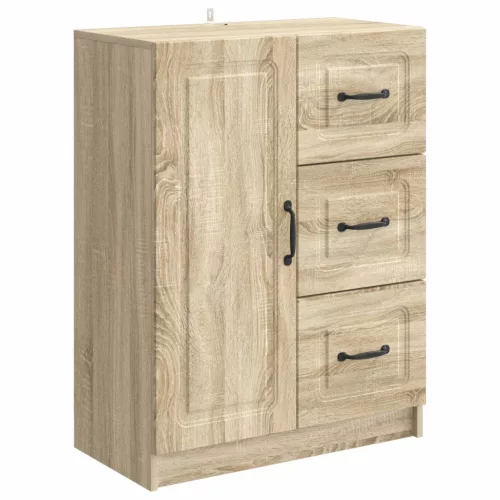 vidaXL Széf fiókkal Sonoma Tölgy 66 x 34,5 x 87 cm Szerelt Fa