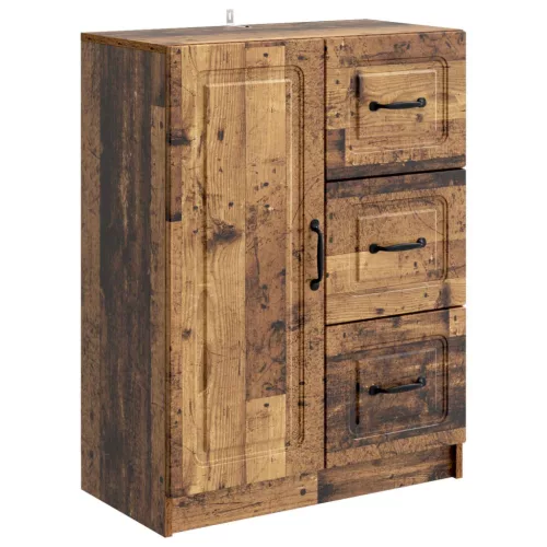 vidaXL Széf fiókkal Antik Fa 66 x 34,5 x 87 cm Szerelt Fa