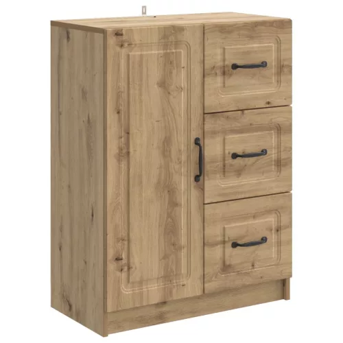 vidaXL Széf fiókkal Kézműves Tölgy 66 x 34,5 x 87 cm Szerelt Fa