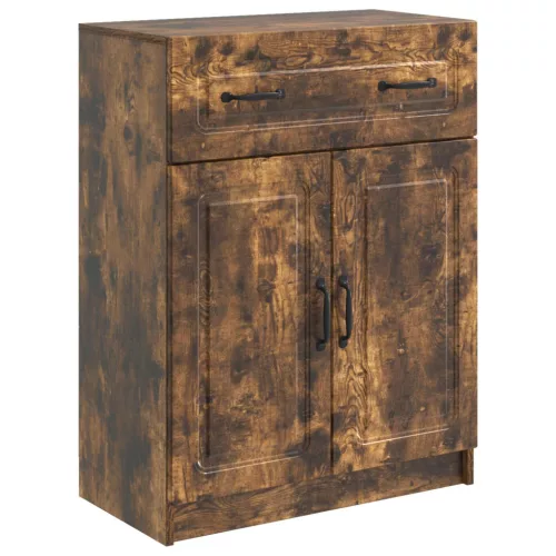 vidaXL Széf fiókkal Füstös Tölgy 66 x 34,5 x 87 cm Szerelt Fa