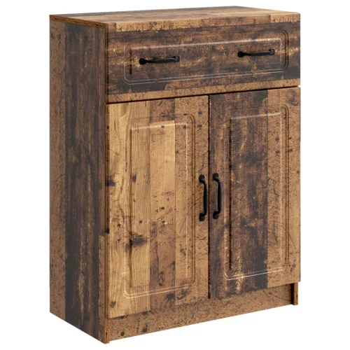 vidaXL Széf fiókkal Antik Fa 66 x 34,5 x 87 cm Szerelt Fa