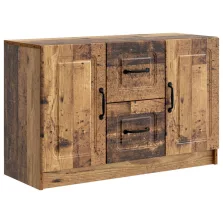 vidaXL Széf fiókkal Antik Fa 89 x 34,5 x 57 cm Szerelt Fa