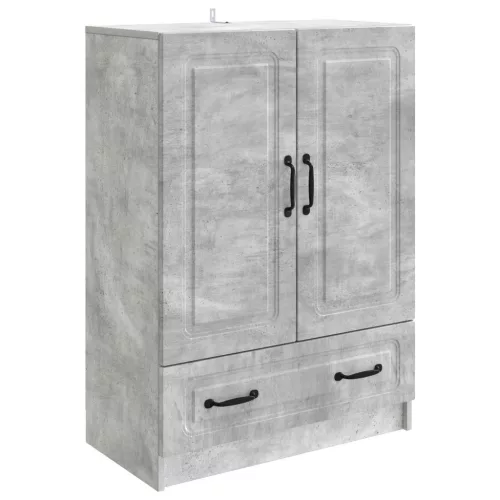 vidaXL Széf fiókkal Betonszürke 66 x 34,5 x 92 cm Szerelt Fa