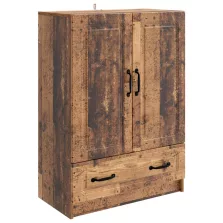 vidaXL Széf fiókkal Antik Fa 66 x 34,5 x 92 cm Szerelt Fa