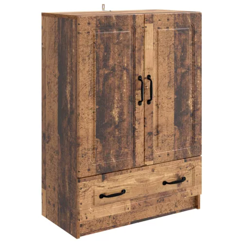 vidaXL Széf fiókkal Antik Fa 66 x 34,5 x 92 cm Szerelt Fa