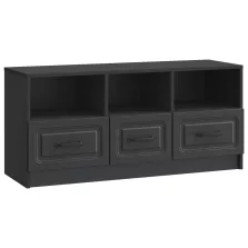   vidaXL TV szekrény fiókkal Fekete 102 x 34,5 x 47 cm Szerelt Fa