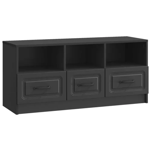 vidaXL TV szekrény fiókkal Fekete 102 x 34,5 x 47 cm Szerelt Fa