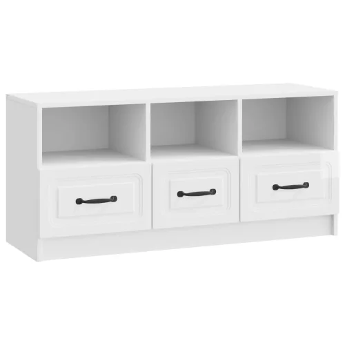vidaXL TV szekrény Magasfényű Fehér 102 x 34,5 x 47 cm Szerelt Fa