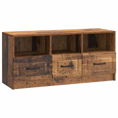 vidaXL TV szekrény fiókkal Antik Fa 102 x 34,5 x 47 cm Szerelt Fa