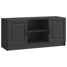 vidaXL TV szekrény Fekete 102 x 34,5 x 47 cm Szerelt Fa