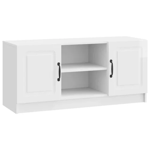 vidaXL TV szekrény Magasfényű Fehér 102 x 34,5 x 47 cm Szerelt Fa