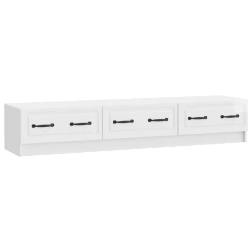 vidaXL TV szekrény Magasfényű Fehér 147 x 34,5 x 27 cm Szerelt Fa