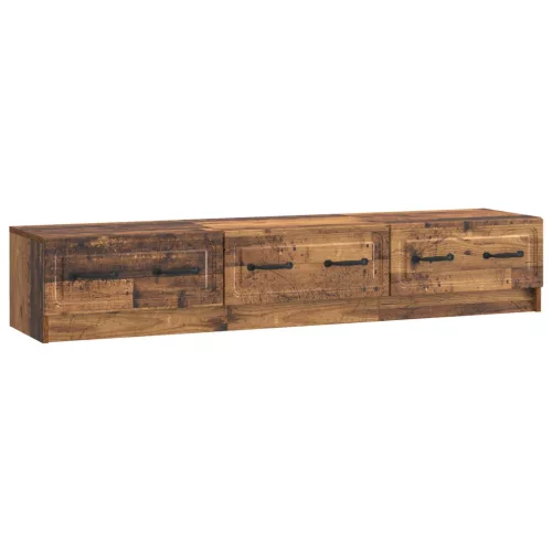 vidaXL TV szekrény fiókkal Antik Fa 147 x 34,5 x 27 cm Szerelt Fa