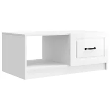   vidaXL Dohányzóasztal Magasfényű Fehér 90 x 50 x 37 cm Szerelt Fa