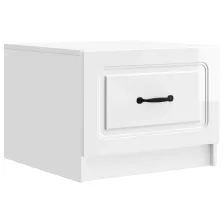   vidaXL Dohányzóasztal Magasfényű Fehér 49 x 50 x 37 cm Szerelt Fa