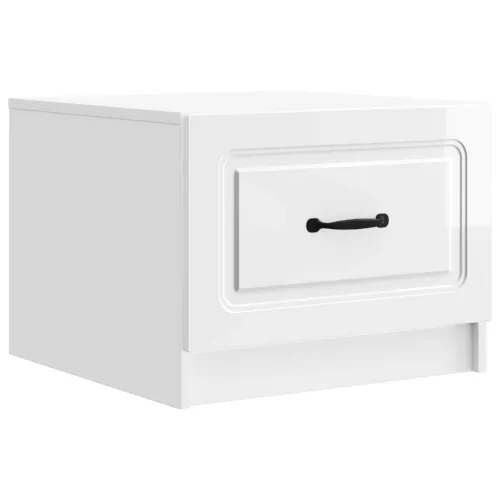 vidaXL Dohányzóasztal Magasfényű Fehér 49 x 50 x 37 cm Szerelt Fa