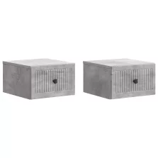   vidaXL Fali éjjeli szekrény 2 pcs Betonszürke 33 x 34,5 x 20 cm