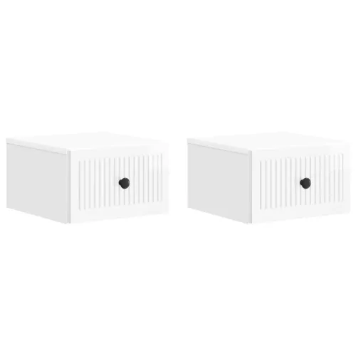 vidaXL Fali éjjeli szekrény 2 pcs Magasfényű Fehér 33 x 34,5 x 20 cm