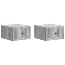   vidaXL Fali éjjeli szekrény 2 pcs Szürke Sonoma 33 x 34,5 x 20 cm