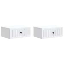   vidaXL Éjjeliszekrény fiókkal 2 pcs Fehér 49 x 34,5 x 20 cm Szerelt Fa