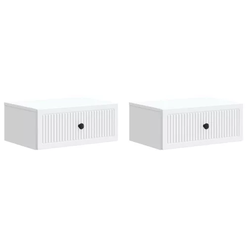 vidaXL Éjjeliszekrény fiókkal 2 pcs Fehér 49 x 34,5 x 20 cm Szerelt Fa