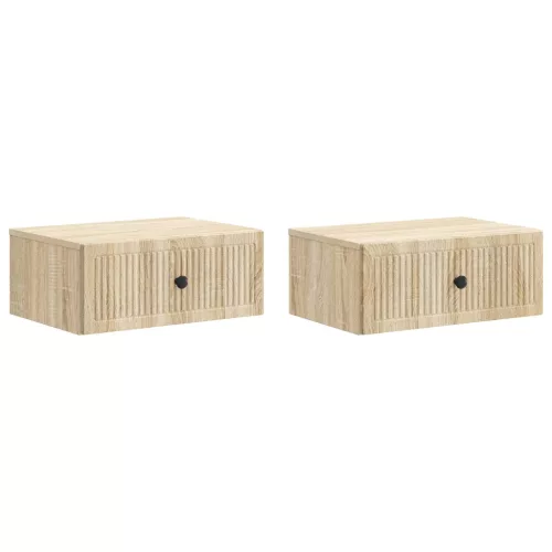 vidaXL Éjjeliszekrény 2 pcs Sonoma Tölgy 49 x 34,5 x 20 cm Szerelt Fa