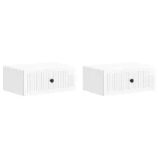   vidaXL Éjjeliszekrény fiókkal 2 pcs Magasfényű Fehér 49 x 34,5 x 20 cm