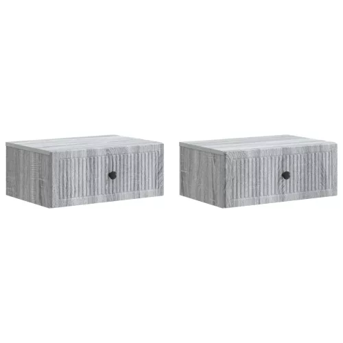 vidaXL Éjjeliszekrény 2 pcs Szürke Sonoma 49 x 34,5 x 20 cm Szerelt Fa
