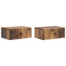   vidaXL Éjjeliszekrény 2 pcs Antik Fa 49 x 34,5 x 20 cm Szerelt Fa