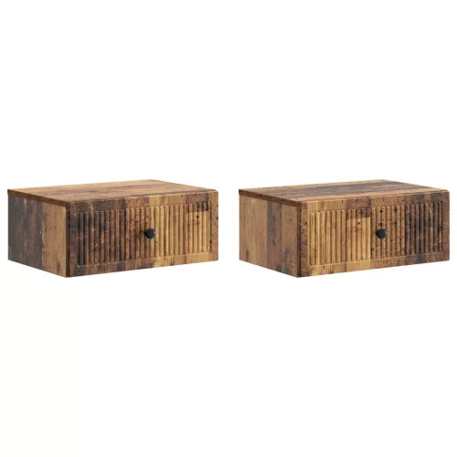 vidaXL Éjjeliszekrény 2 pcs Antik Fa 49 x 34,5 x 20 cm Szerelt Fa