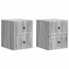   vidaXL Fali éjjeli szekrény 2 pcs Szürke Sonoma 33 x 34,5 x 40 cm