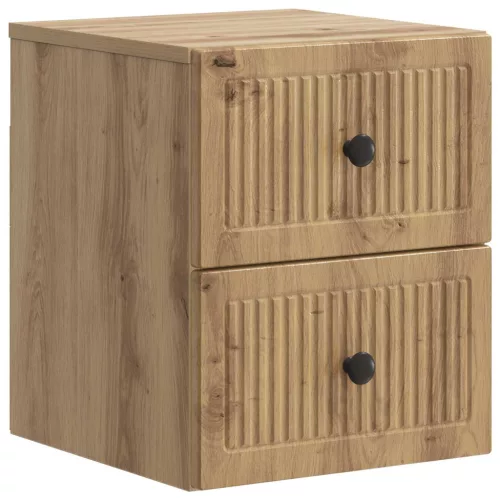 vidaXL Fali éjjeli szekrény fiókkal Kézműves Tölgy 33 x 34,5 x 40 cm