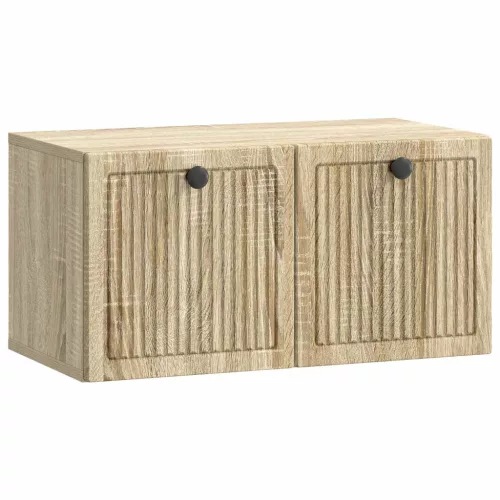 vidaXL Fali TV szekrény Sonoma Tölgy 59,5 x 31 x 30 cm Szerelt Fa