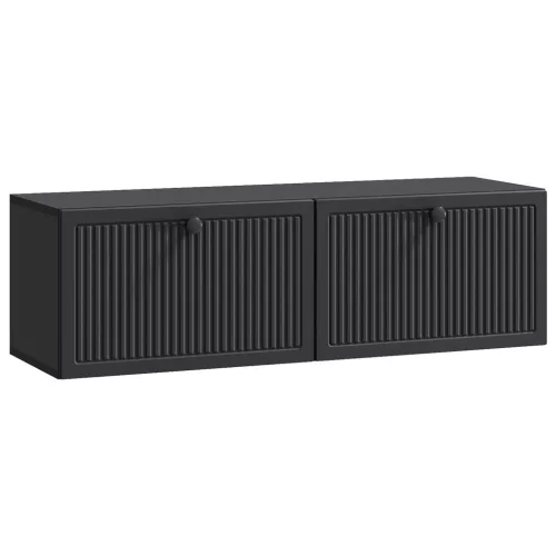 vidaXL Fali TV szekrény Fekete 98 x 31 x 30 cm Szerelt Fa