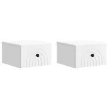   vidaXL Fali éjjeli szekrény 2 pcs Fehér 33 x 34,5 x 20 cm Szerelt Fa