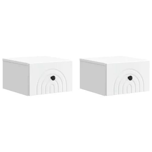vidaXL Fali éjjeli szekrény 2 pcs Fehér 33 x 34,5 x 20 cm Szerelt Fa
