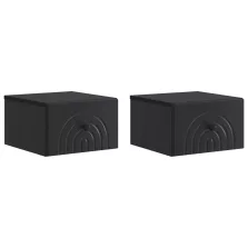   vidaXL Fali éjjeli szekrény 2 pcs Fekete 33 x 34,5 x 20 cm Szerelt Fa