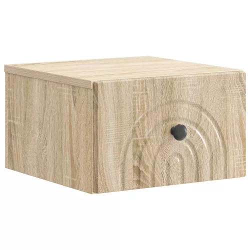 vidaXL Fali éjjeli szekrény Sonoma Tölgy 33 x 34,5 x 20 cm Szerelt Fa
