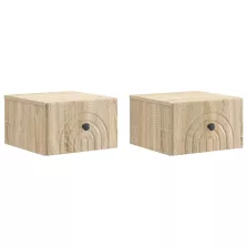   vidaXL Fali éjjeli szekrény 2 pcs Sonoma Tölgy 33 x 34,5 x 20 cm