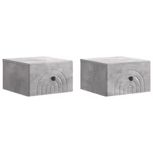   vidaXL Fali éjjeli szekrény 2 pcs Betonszürke 33 x 34,5 x 20 cm
