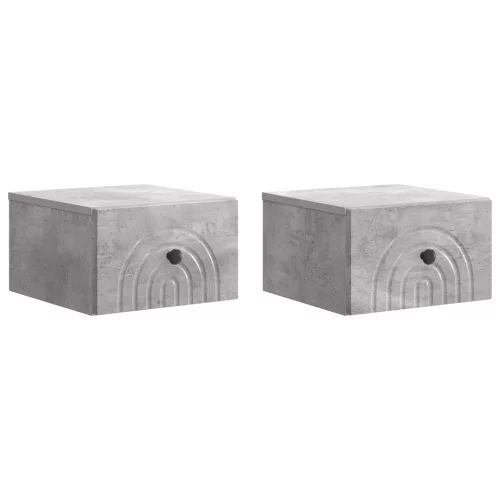 vidaXL Fali éjjeli szekrény 2 pcs Betonszürke 33 x 34,5 x 20 cm