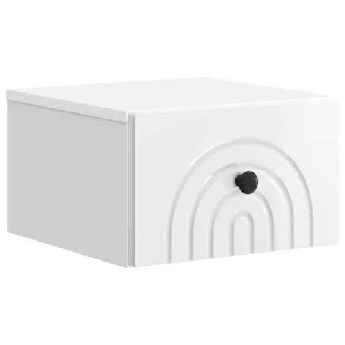 vidaXL Fali éjjeli szekrény fiókkal Magasfényű Fehér 33 x 34,5 x 20 cm